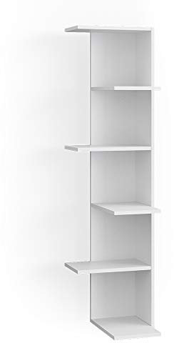 Vicco Eckregal Tera, stehendes Bücherregal, Weiß, 37 x 140.1 cm