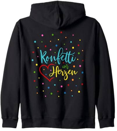 Konfetti Spruch Fasching Karneval Kostüm Konfetti im Herzen Kapuzenjacke