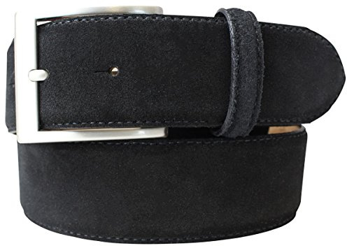 BELTINGER Hochwertiger Gürtel mit Edelstahl-Gürtelschnalle aus Veloursleder 4 cm | Velour-Ledergürtel für Damen Herren 40mm | Wildleder-Gürtel 4cm