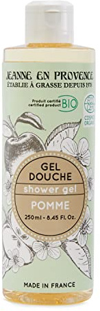 JEANNE EN PROVENCE - Gel Douche BIO - Parfum Pomme - Nettoie, Nourrit & Parfume - Gel douche pour Peaux Sèches - 98% d'Ingrédients d'Origine Naturelle - Fabriqué en France à Grasse - 250 ml
