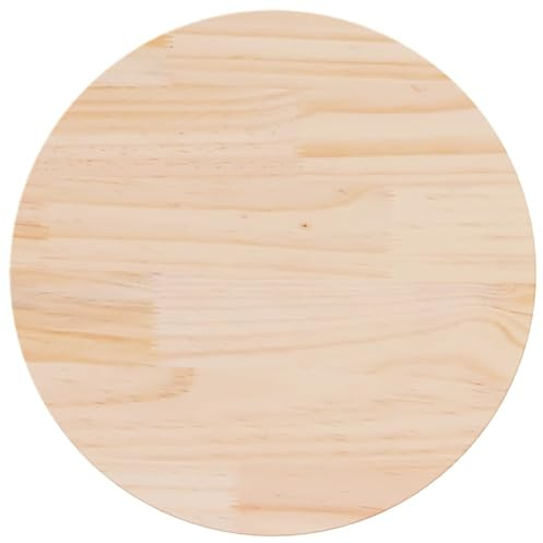 Gecheer Tischplatte Rund Ersatztischplatte Holzplatte Massivholzplatte Holz Platte für Esstisch Ø60x2,5 cm Massivholz Kiefer