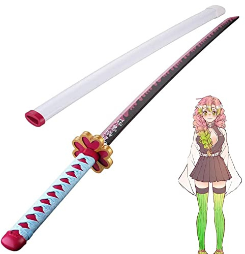 CClz Arma de Espada de Woodennife Deters Katana Katana Kanroji Mitsuri Samurai Sword Slayer Blade Arma Toy para Niños Regalo de Cumpleaños de Navidad Adultos/80Cm/Kanroji Mitsuri