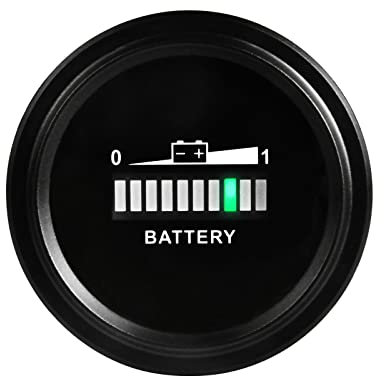 NInE-ROnG LED Indicatore della Batteria Indicatore misuratore,Indicatore del livello della batteria Piombo acido 12V 24V 36V 48V 72V,Uso per golf cart,Carrello elevatore,Club Car