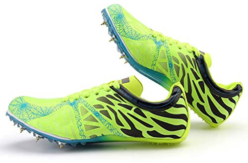 AIRFUL Herren Damen Jungen Mädchen Spikes Leichtathletik Rennlaufschuhe Leichtathletik Sneaker Trainingswettbewerb Spezielle Weitsprung-Leichtathletikschuhe (Color : Green, Size : 39 EU)