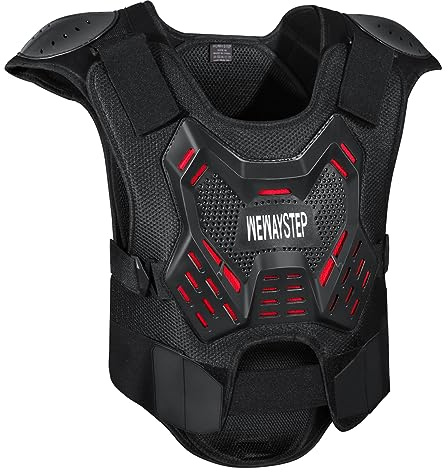 Motorcycle Body Armor Vest Motocross Gear, Dirt Bike Chest Protector for Men Motorcycle Gear Back Protector Off-Road Racing Cycling Adult Safety Gear (Large)