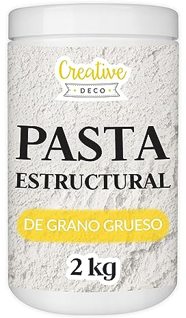 Creative Deco Grovkornig Texturpasta | 2 kg | Vit | Fin Pasta | för Konstprojekt | För Akrylmålning | Lätt att Applicera med Spatel | För 3D-Effekter | Strukturer | Texturer