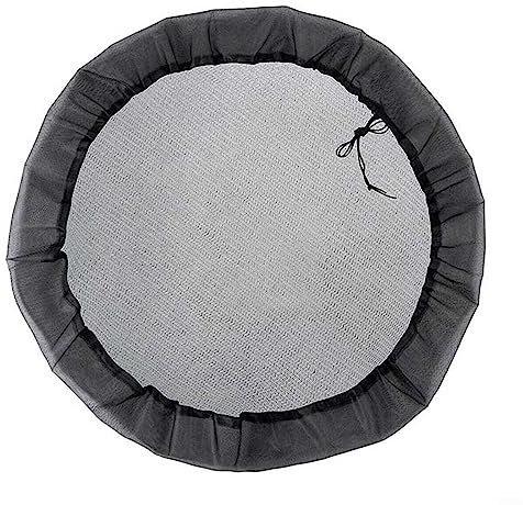 Rete per la pioggia, copertura in rete per barili di pioggia, tappo di protezione per barile dell'acqua con fascia elastica, per esterni e giardino, diametro 120 cm, nero