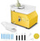 Kotsy Tornio per Ceramica elettrica 350W 25CM,Tornio per Argilla a velocità Regolabile con Ceramica Elettrico Pedali Professionale con Ceramica Strumenti di Intaglio per Adulti, Bambini(Giallo)