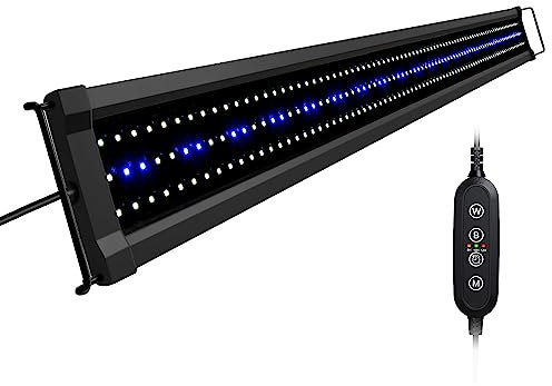 NICREW ClassicLED G2 Éclairage Aquarium, Rampe LED Étanche avec Contrôleur, Lumières Blanches et Bleues, 3 Modes de Minuterie en Option, Lampe LED Aquarium 121-150 cm, 40 W, 3080 LM