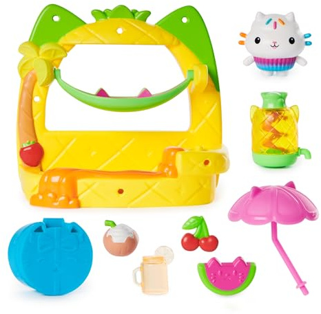 Gabby's Dollhouse, Set di Gioco Balcone Frullati alla Frutta di Cakey con 8 Pezzi Personaggi e Accessori per Casa delle Bambole, Gioco Sensoriale per Bambine e Bambini dai 3 Anni in Su