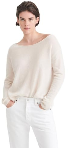 NAADAM Cashmere Boatneck Sweater, White, L