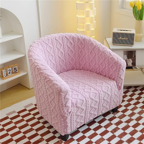 Morbuy Sesselhussen 1 Sitz, Universal Sesselbezug Sesselschoner Elastisch Sesselüberwurf Sofahusse mit Armlehnen für Clubsessel Loungesessel Cocktailsessel (Rosa)