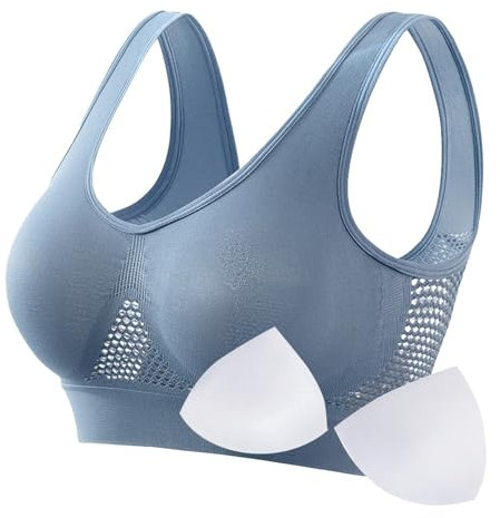 Hatme Haltungskorrektur BH - BH Große Brüste Starker Damen Soft BH Ohne Bügel Sexy V-Ausschnitt BH Bügelloser Soft Bustier Push-Up Bequem BH Haltungskorrektur Rücken BH