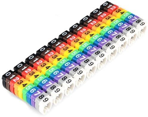 Kabelbeschriftung 100/150 STÜCKE bunte C-Typ Kabelmarkierung Nummernschild Label for 2-7mm Draht Kabel Beschriftung(100PCS-4 square)