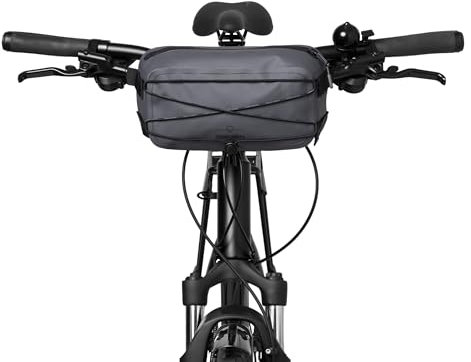 Johnny Urban Lenkertasche Fahrrad Wasserdicht Grau - Arlo - 2 in 1 Fahrradtasche & Bauchtasche - Bikepacking Tasche für Lenker Vorne - Wasserfest