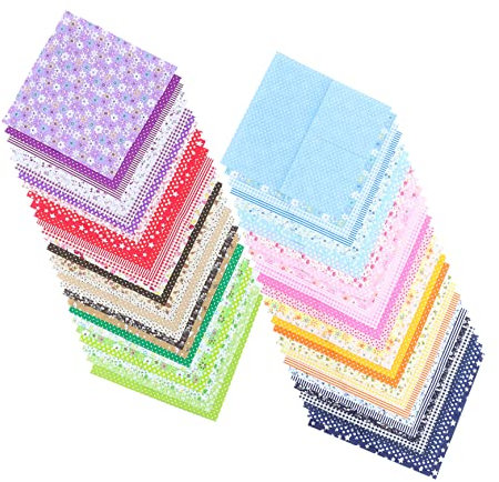 Tofficu 56stücke Baumwollstoffe Für -nähprojekte Handgemachte Patchwork-Stoffe Aus Baumwolle Für Puppen Kissen Und Kreative Bastelideen