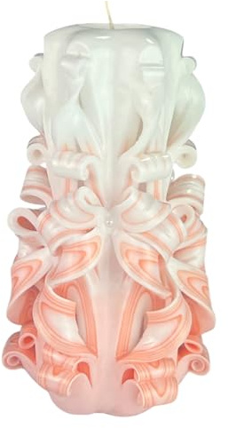 Candela di Design Fatta a Mano, Candela Decorativa Inodore Ø9.5 x h22 cm, Candela Cilindrica a Combustione Lunga 126 ore, Stoppini in Cotone Senza Fumo, Decorazione Domestica Ideale e Regalo Versatile