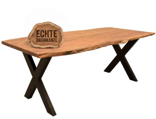 MR. DEKO Baumkantentisch Catania Esszimmertisch Küchentisch 200x100x76cm | Dining Table Akazienholz