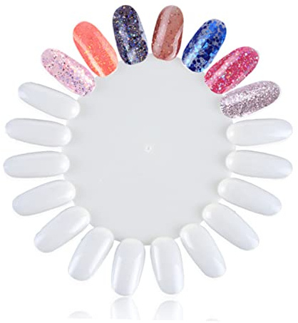 Healvian 10 Piezas Tablero de Exhibición de Esmaltes de Uñas Transparente Unidades de Tableros de Uñas Postizas Forma de Girasol Rueda de Práctica para Exhibición de Esmaltes Salones