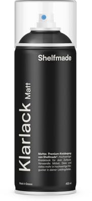 shelfmade Kreidespray matt - hochwertiges Kreidefarbe Spray - Kreidefarbe Versiegelung - matte chalk Sprayfarben - deckendes Chalk Spray (Klarlack Matt)