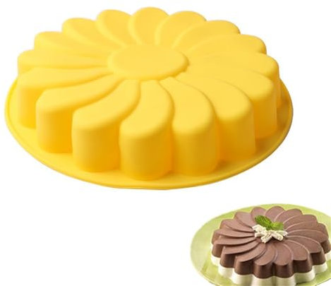 Dynaeuty Stampo per Torte in Silicone, Rotondo 23 cm, Antiaderente, per Cheesecake e Pane