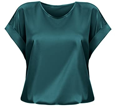 Cocila Maglietta A Maniche Corte in Raso A Maniche Corte da Donna Primavera Ed Estate T-Shirt Girocollo Casual Allentata Body Manica Lunga Magliette con Scritte Spiritose Donna Maglie Curvy Offerta
