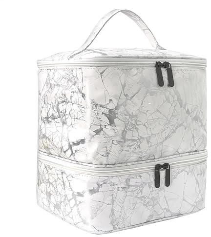 Contenitore per smalti in gel, organizer per smalti, organizer per unghie, utensili per manicure, doppio contenitore, organizer flessibile, B, Bianco, Consulte la descripción, Vedi descrizione