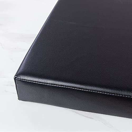 Bankkissen, Leder, abnehmbar, rutschfest, mit Schaumstoff gefüllt, Sitzpolster für Veranda, Terrasse, Schaukelstuhl, Strand, 90 x 35 x 5 cm, Schwarz