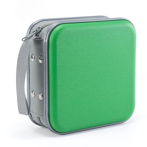 LIOVODE DVD Case, 48 Capacity CD Case Portable CD Holder Storage Hard Plastic DVD Wallet Holder Organizer for Car (Green)