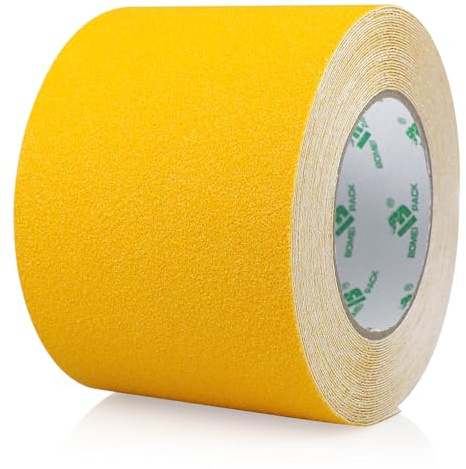 BOMEI PACK 1 Roll Yellow Antislip Stair Grip Tape 100mm x 10m Strong Traction Stair Treads Self Adhesive Non Slip Stair Floor Paints Avoid From Slippings