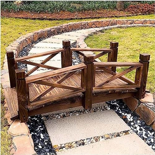 Ponts de Jardin extérieurs, passerelle en Arc teinté, Bassin décoratif pour ruisseau d'arrière-Cour, avec Garde-Corps, Facile à Assembler
