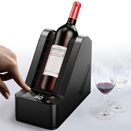 moupeaktain Elektrischer Weinkühler, Tragbarer Flaschenkühler Für 750ml Wein Oder Champagner, Eisloser Weinkühler Für Einzelne Flaschen, Champagnerkühler Von 0℃-20℃