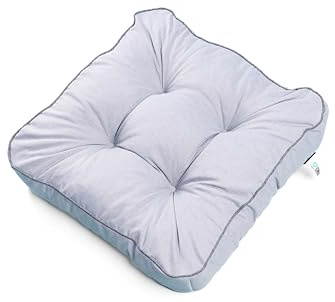 TexDeko® Ecolen Loungekissen Stuhlkissen 55x55x12 cm Sitzauflagen Gartenmöbel Polsterauflagen UV-Schutz & Wasserabweisend Bodenkissen Outdoor Rattanmöbel (Hell-Grau)