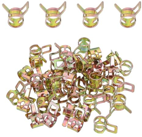 PATIKIL Spring Band Hose Clamps, 40 Pcs for 5.5-5.8mm OD 0.2(5mm) ID Manganese Steel Spring Clip Pipe for Fuel Line Silicone Vacuum Air Hose Tube Water Pipe, Multicolored