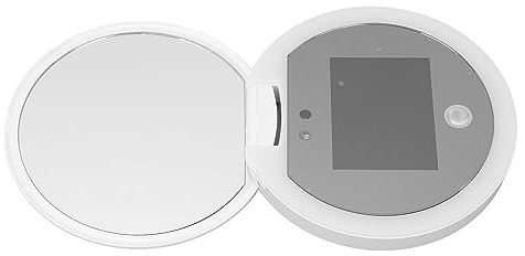 Alomejor Miroir Cosmétique UV Miroir de Maquillage Double Face avec Grossissement 2X et Batterie Intégrée pour Le Voyage de Test Solaire Portable