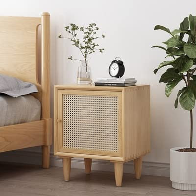 Comodino in legno di ciliegio nordico – Comodino semplice per camera da letto e hotel – Armadietto compatto in legno con design moderno – Elegante mobile per camera da letto