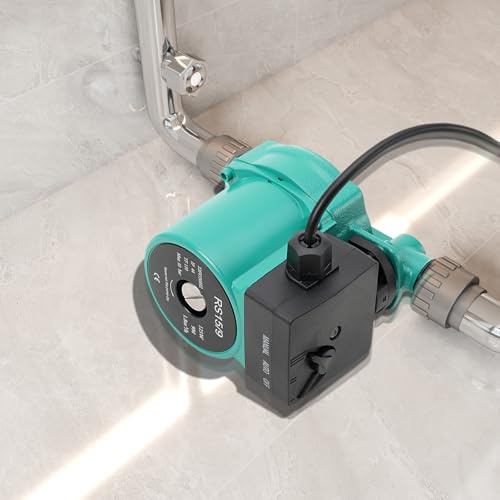 Umwälzpumpe, RS15/9 Wasserumwälzpumpe, 125W Zirkulationspumpe, 1.8m³/h | Heizungspumpe für Städtische Gebäude/Vorstadt-Villen/Häuser, Schutzklasse IP44/Isolationsklasse F Motor, 25dB, 10 bar