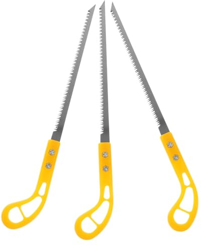 FUTUREORYY Serrucho de Mano Mini Japonesa para Cortar Madera y Trabajar Madera, sin Mango, Multicolor Amarillo, para Camping y Poda de Árboles, Set de 3 Piezas, Herramienta Carpintero Portátil