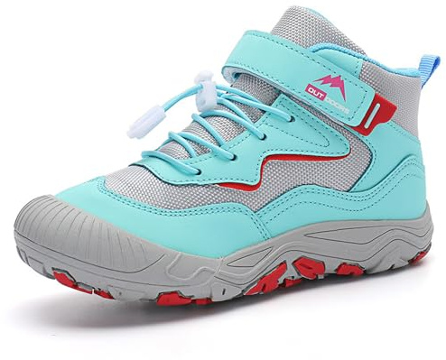 Sneakers barn unisex barn vandring skor barn vandringsskor halkfria lätta berg vandring skor barn andas sport bred tå 27–37, Turkos, 31 EU