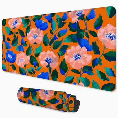 Alfombrilla Ratón Rosa Mouse Pad 1200x600 mm, Grande Alfombrilla Gaming Flor con Superficie Especial Que Mejora la Velocidad y la precisión, Mousepad Impermeable para Gamers, PC y Portátil 3Y-1172