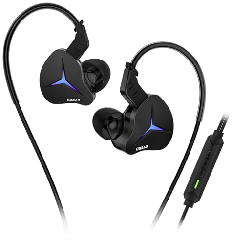 Yinyoo KBEAR Venus Écouteurs de Jeu Filaires avec Éclairage RGB Dynamique, Pilote 10 mm, IEM USB-C avec Puce DSP pour Latence Ultra-Faible sur Mobile/PC