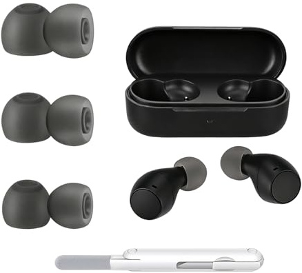 Adhiper 3 Pairs Ear Tips for Sony WF-C510, Silicone Replacement Eartips Accessories, Noise Isolating Comfortable Earplugs-S/M/L(Gray)