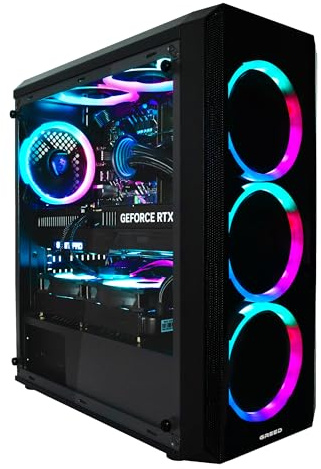 Greed® MK2 Pro - High End Gaming PC - AMD Ryzen 7 5700X + Nvidia Geforce RTX 5070 12 GB - Schneller RGB Computer + 4K Rechner mit 4,6 GHZ - 16 GB DDR4 RAM - Wasserkühlung - 2TB SSD - WLAN + W11 Pro