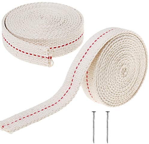 Ruix - Rotoli di stoppino per lampada ad olio, in cotone, piatto, 2 rotoli da 2 m ciascuno