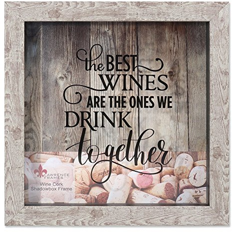 Lawrence 10x10 Weathered Birch Shadow Box Wine Cork Holder Weinkorkenhalter, verwitterte Birke, 25,4 x 25,4 cm, Holz