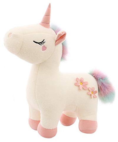 RAILONCH Plüsch Regenbogen Einhorn, Stofftier Plüschtier Kuscheltier Süß Teenager Herz Puppe Geschenk