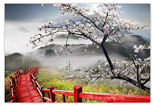 Wandsticker Dekosticker H2037M_NS1DB Rote Brücke in Japan, 155 x 105 cm