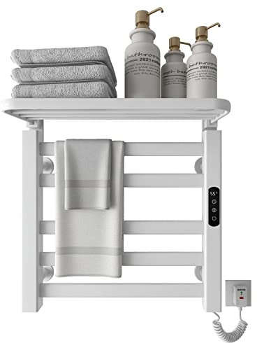 Portasciugamani Elettrico, 500x500mm Radiatore da Bagno Elettrico, Radiatore Scaldasalviette, Scaldasalviette, Elettrico Portasciugamani, riscaldamento in fibra di carbonio, antracite-White Right