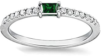 Erstellt Stein Achteck facettierten Smaragd Cz Ringe – 925 Massiv Silber Ring grüner Smaragd Cz Edelsteine Ring – Schmuck Geschenk für den neuen Tag