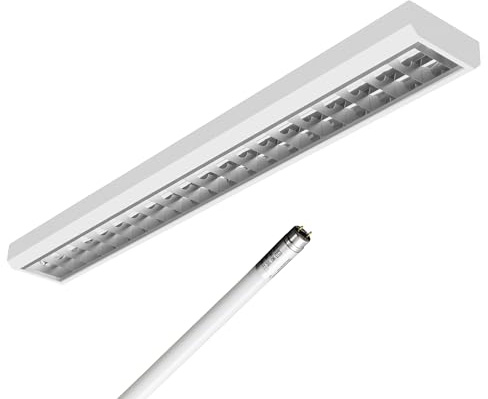 ELG Leuchten LED Rasteranbauleuchte 150cm 1-flammig 20W 2790lm 3000K | Warmweiß, 139,5 lm/W, Daylight Büroleuchte, Decknlampe, optional Pendelleuchte